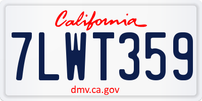 CA license plate 7LWT359