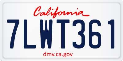 CA license plate 7LWT361
