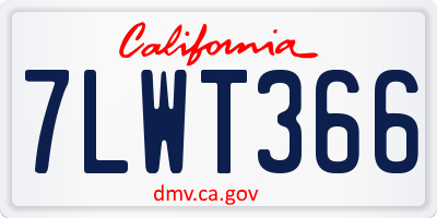 CA license plate 7LWT366