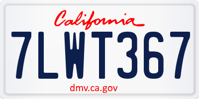 CA license plate 7LWT367