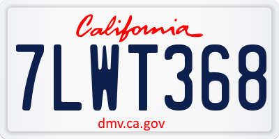 CA license plate 7LWT368