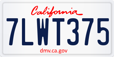 CA license plate 7LWT375