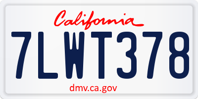 CA license plate 7LWT378