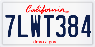 CA license plate 7LWT384