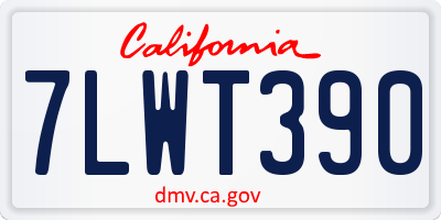 CA license plate 7LWT390