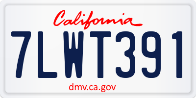 CA license plate 7LWT391