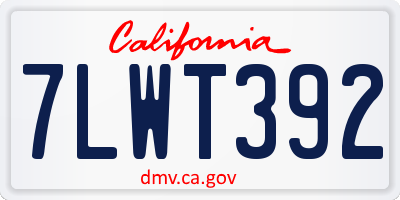 CA license plate 7LWT392