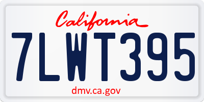CA license plate 7LWT395