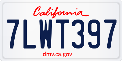 CA license plate 7LWT397
