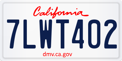 CA license plate 7LWT402