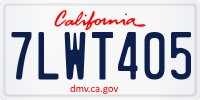 CA license plate 7LWT405