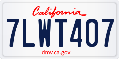 CA license plate 7LWT407