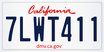 CA license plate 7LWT411