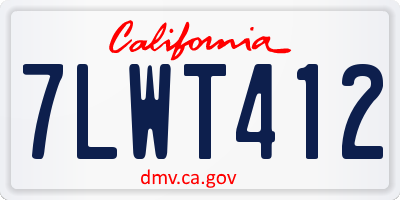 CA license plate 7LWT412