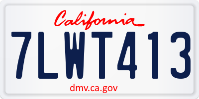 CA license plate 7LWT413