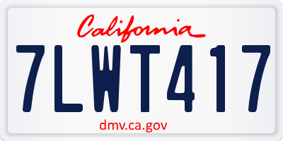 CA license plate 7LWT417