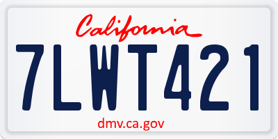 CA license plate 7LWT421