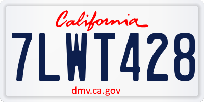 CA license plate 7LWT428