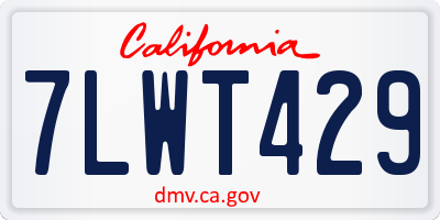 CA license plate 7LWT429