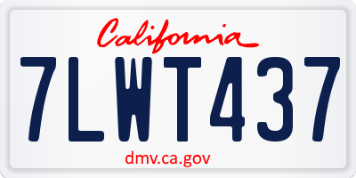 CA license plate 7LWT437