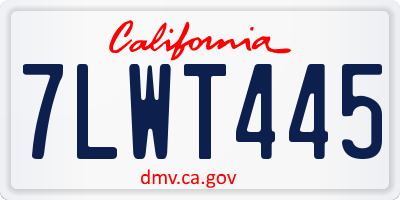 CA license plate 7LWT445