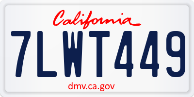 CA license plate 7LWT449