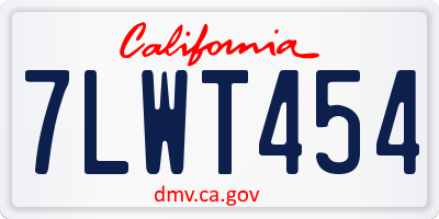 CA license plate 7LWT454