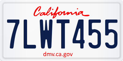 CA license plate 7LWT455