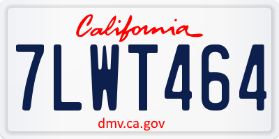 CA license plate 7LWT464
