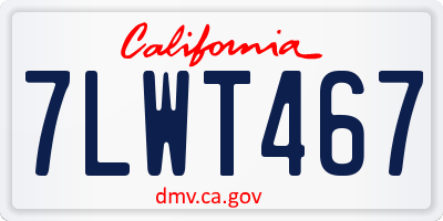 CA license plate 7LWT467