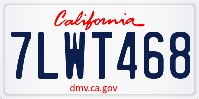 CA license plate 7LWT468