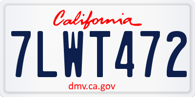 CA license plate 7LWT472