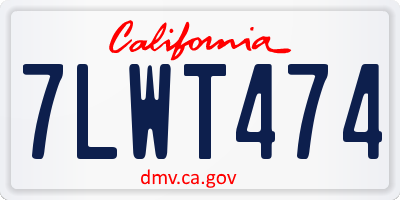 CA license plate 7LWT474