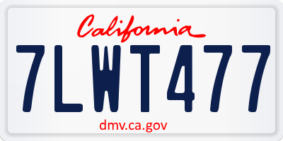 CA license plate 7LWT477
