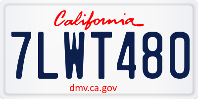 CA license plate 7LWT480