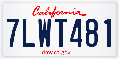 CA license plate 7LWT481