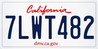 CA license plate 7LWT482