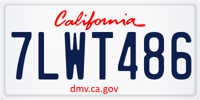 CA license plate 7LWT486
