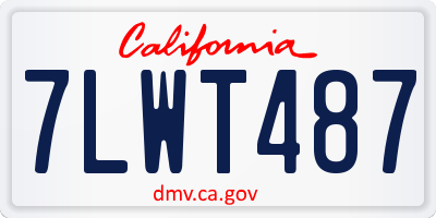 CA license plate 7LWT487