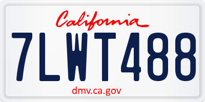 CA license plate 7LWT488