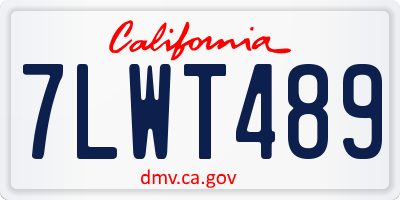 CA license plate 7LWT489
