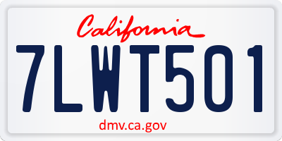 CA license plate 7LWT501