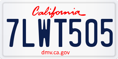 CA license plate 7LWT505