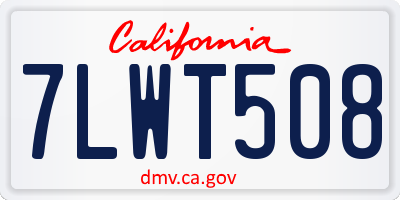 CA license plate 7LWT508