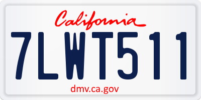 CA license plate 7LWT511