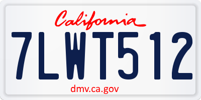 CA license plate 7LWT512