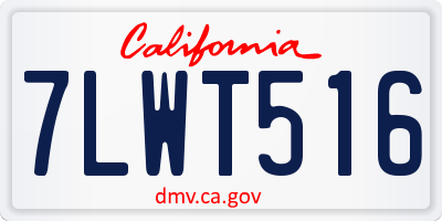 CA license plate 7LWT516