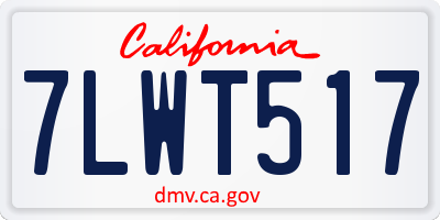 CA license plate 7LWT517