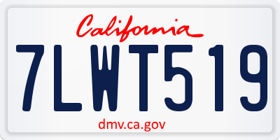 CA license plate 7LWT519