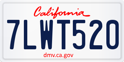 CA license plate 7LWT520